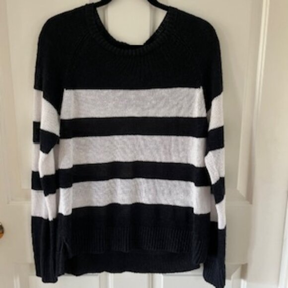 Eileen Fisher Lightweight Striped Linen Blend Sweater Large - Picture 2 of 8